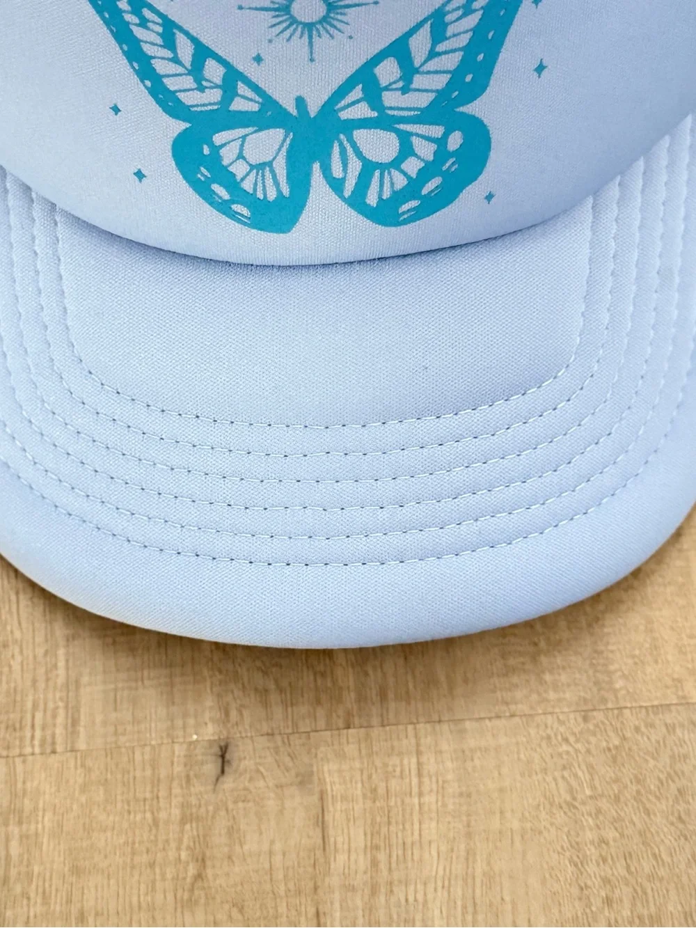 Dolly Parton Light Periwinkle Blue Butterfly Adjustable Trucker Women’s Hat